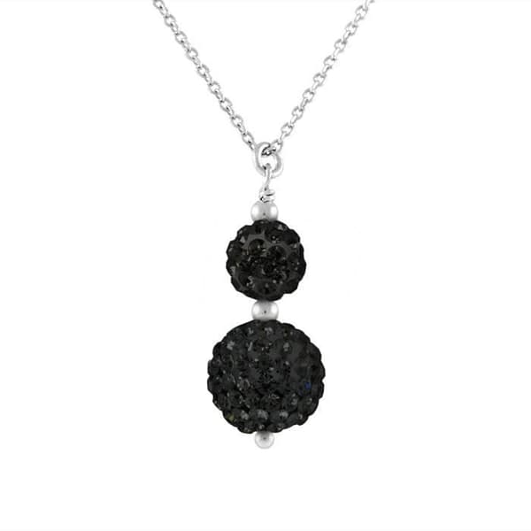 Halsband - LOVA LOLA VAN DER KEEN - Syntetisk diamant - 925 Sterling Silver - Svarta Kristaller - 42 cm