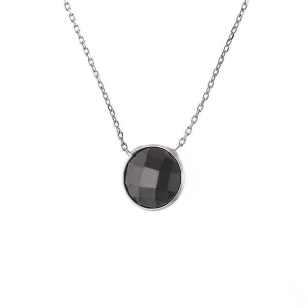Halsband - LOLA VAN DER KEEN - Leonora - Silvermassiv Rhodium 925 - Längd 42 cm - Zirkoniumoxid