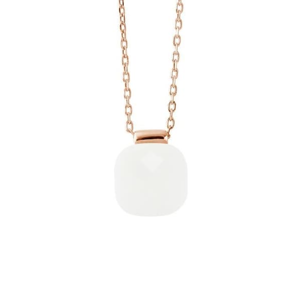 Collier - LOVA LOLA VAN DER KEEN - LINEA MODA - Kristall Vit - Massivt Silver 925 - Roséguld
