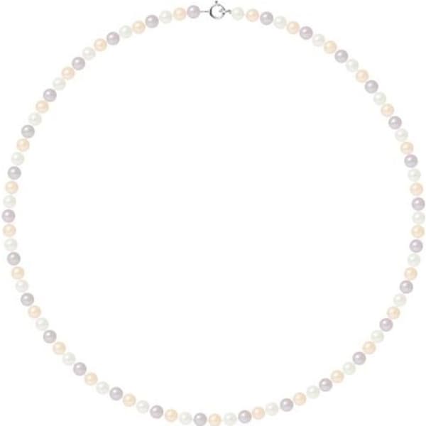 Halsband - Perlinea - AAA+ Freshwater Cultured Pearl - Rund 4-5 mm - Flerfärgad - 925 Silver