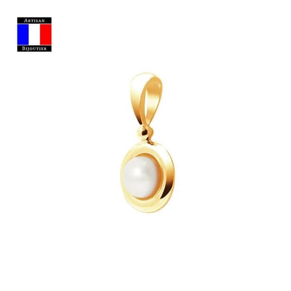 Compagnie Générale des Perles - Äkta runt odlad pärlhänge 7-8 mm - 18 karat gult guld - Damsmycken
