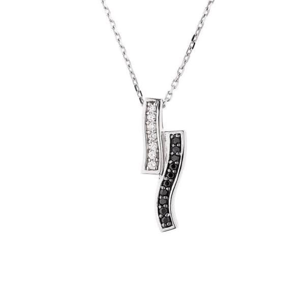 Halsband - Damia - Rhodiumpläterat 925 Sterling Silver - Cubic Zirconia - Längd 42 cm - Dam