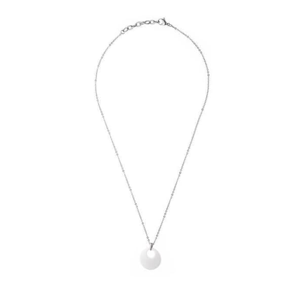 Collier - Talina - Massivt Rhodiumsilver 925 - Vitt - Stål - Dam