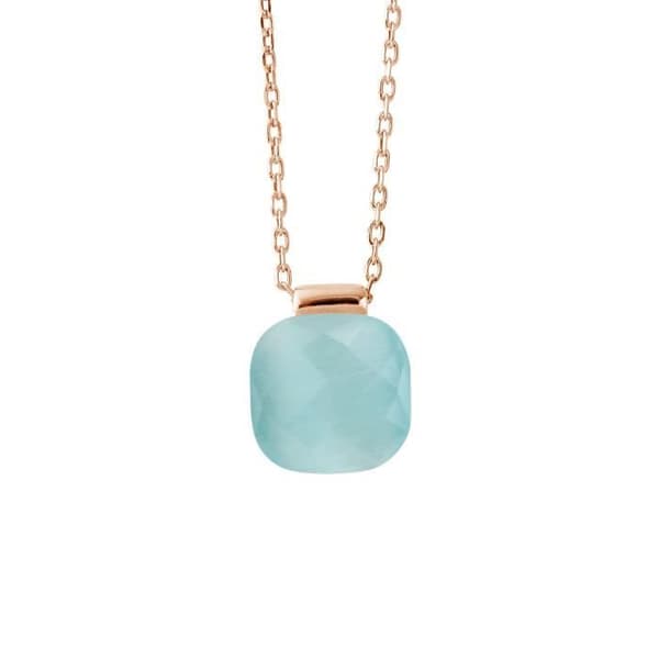 Halsband - LOVA LOLA VAN DER KEEN - LINEA MODA - Äkta turkos kristall - 925 Silver - Rose Gold