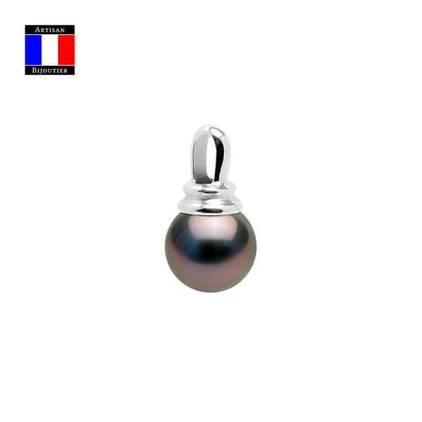 Compagnie Générale des Perles - Solid äkta Tahitisk pärlhänge Rund 11-12 mm 18 Cts Vitguld - Damsmycken