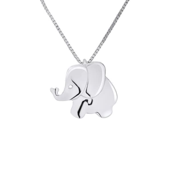 Pendentiv Barn - LÉA & ARTHUR - Elefant - Vitt Guld 375 - Allergivänlig Smycke - Presentpåse
