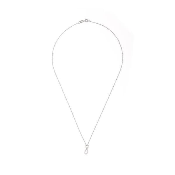 Halsband - Aliona - Rhodiumpläterat 925 Sterling Silver - Oändligt hänge - 42 cm - Vita zirkoniumoxider