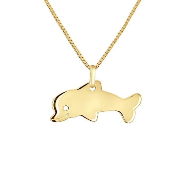 "Pendentif Barn - LÉA &amp; ARTHUR - Delfin - Guld 375 - Allergivänlig Smycke - Prestigeask"