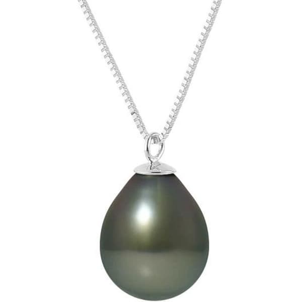 Halsband - Perlinea - Tahitisk odlad pärla A+ - Semibarock 9-10 mm - 925 Silver - 42 cm