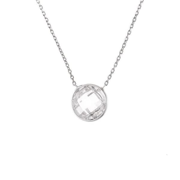 Halsband - Gracia - 925 Rhodinerat Massivt Silver - Cirkulärt Hänge - Längd 42 cm - Kvinna