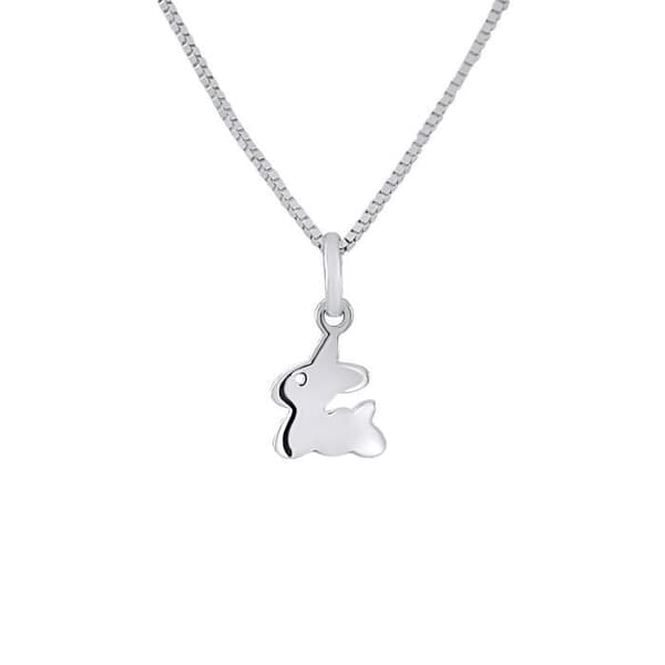 Pendentif Barn - LÉA &amp; ARTHUR - Motiv RÅTTA - Vitt Guld 375 - Allergivänlig Smycke - Presentpåse