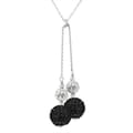 Miniatyrbild 1 av 3: Collier - LOVA LOLA VAN DER KEEN - 42 cm - Massivt Silver 925 - Svarta och Vita Kristaller - Dam
