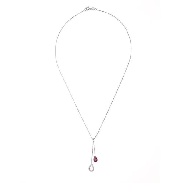 Halsband - Luigina - Massivt rhodiumsilver 925 - Ametist - Längd 42 cm - Kvinna