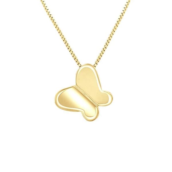 Barnpendel - LÉA &amp; ARTHUR - Fjärilmotiv - Gult Guld 375 - 1 cm - Kvalitetssmycke