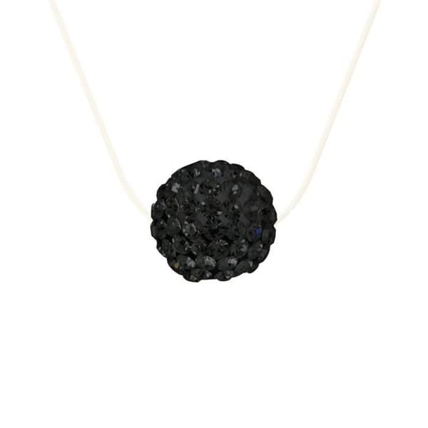 Halsband - LOVA LOLA VAN DER KEEN - Modell BLACK NIGHT - Svart Kristall - 925 Råsilver - 42 cm