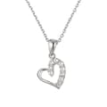 Miniatyrbild 1 av 4: Halsband - Ewa - Rhodiumpläterad 925 Sterling Silver - Hjärthänge - 42 cm - Vita zirkoniumoxider