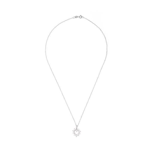Halsband - Silver - Maggie - Hjärtpennant - 42 cm - Vita zirkoniaoxider