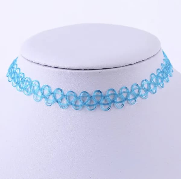 Turkos Stretch Smyckesset - Halsband / Choker, Armband & Ring