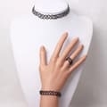 Miniatyrbild 4 av 9: Fuchsia/Rosa Stretch Smyckesset -Halsband/Choker, Armband & Ring