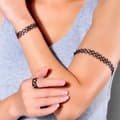 Miniatyrbild 8 av 9: Fuchsia/Rosa Stretch Smyckesset -Halsband/Choker, Armband & Ring