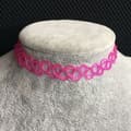 Miniatyrbild 2 av 9: Fuchsia/Rosa Stretch Smyckesset -Halsband/Choker, Armband & Ring