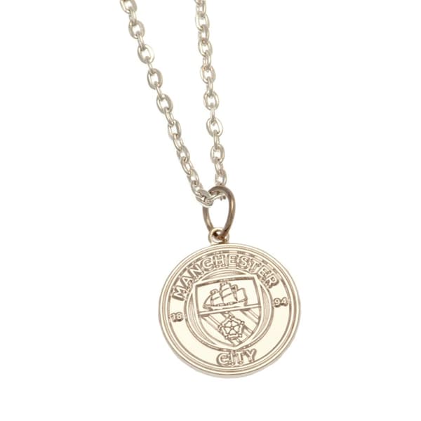 Manchester City FC Silver Plated Crest Necklace & Pendant Silver One Size