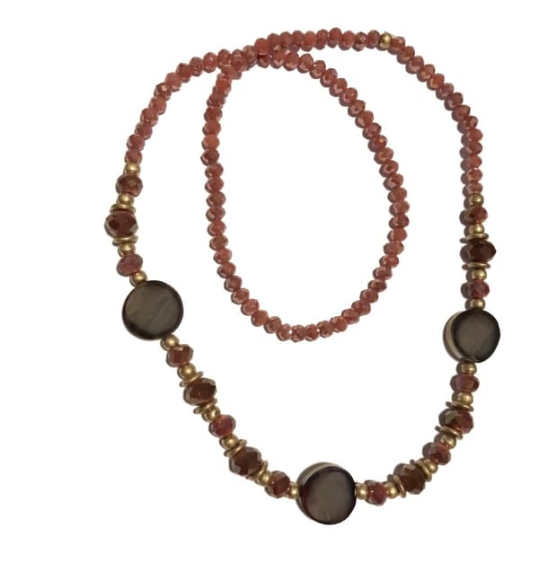 kristall rondeller elastisk halsband