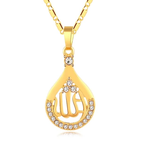 Klassisk Halsband i Guldfärg Mellanöstern Islamisk Vattendroppe Allah