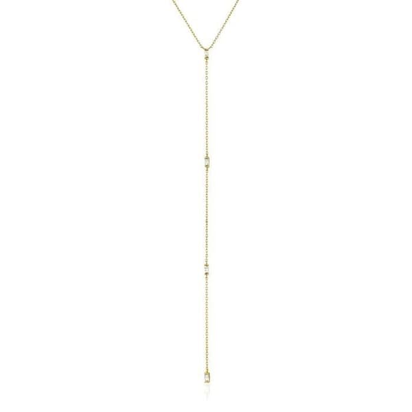 Ania Loi Haie silverhalsband 925m 14k guldpläterad samling Glow Getter form och cubic zirconia kedja