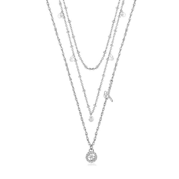 Choker - GUESS - Galactic Fille UBN20092 - Rostfritt stål - Triplex-logotyp - Swarovski-kristaller