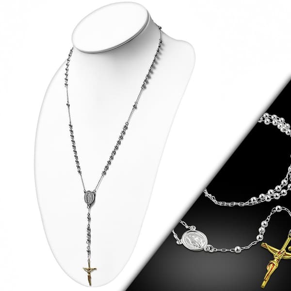 Radband/Halsband silver- guldfärgad metall pärlor & kors