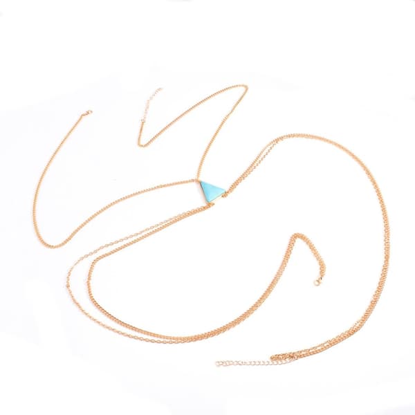 Halsband Kroppskedja - Bodychain Trekantig sten