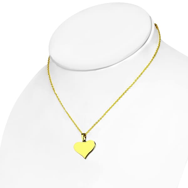 Smyckesset -Halsband & Örhängen Rostfritt stål Guld färg Hjärtan