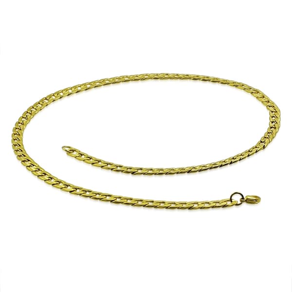 Halsband Stålkedja 316L Guld färgad Halskedja  B 7 mm  L 55 cm