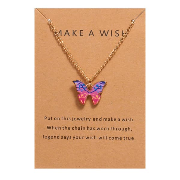 INF Butterfly anheng Halskjede Rosa