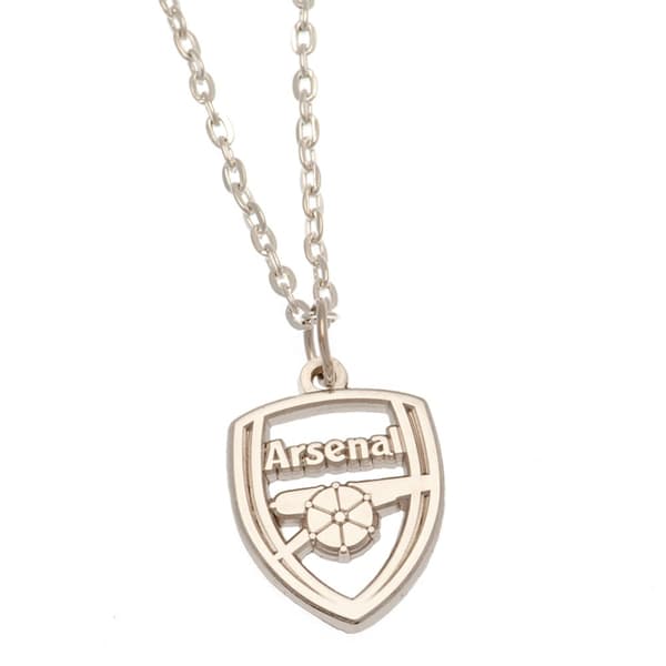 Arsenal FC Crest halsband och hängsmycke Silver One Size