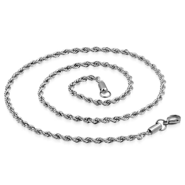 Halsband Halskedja Stål kedja 316L Repmodell B 3 mm  L 48 cm