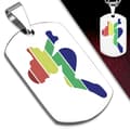 Miniatyrbild 2 av 3: Silver Halsband i Stål - Pride / Regnbågsfärgad Kvinna Dog Tag