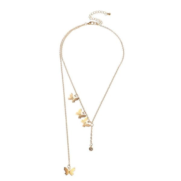 Halsband med Fina Mönstrade Fjärilar i Guld färg