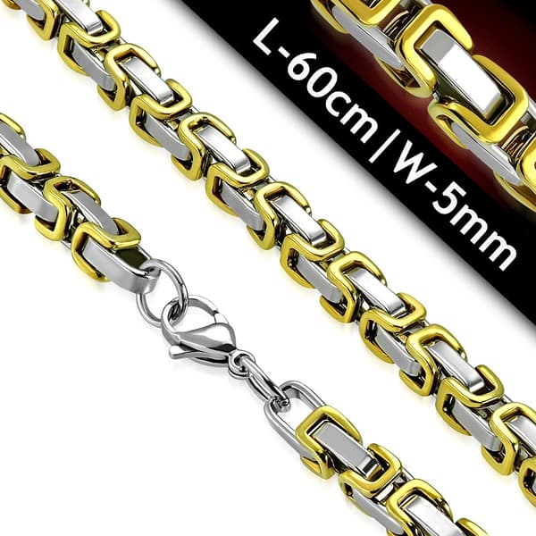 Bysantinsk Halsband kedja kejsarlänk Stål 316L B 5 mm  L 60 cm