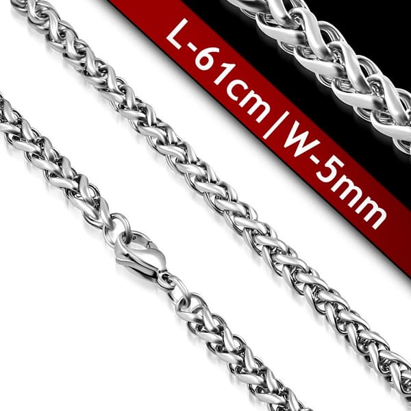 Halsband Halskedja Stål kedja 316L Repmodell B 5 mm  L 61 cm