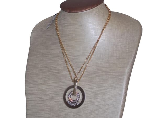 Z&R Halsband i Guld/Silver Färg - Hänge med Swarowski kristaller