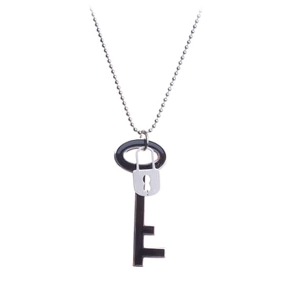 Z&R Halsband i Silver Färg KulKedja - Hänge med Nyckel & lås