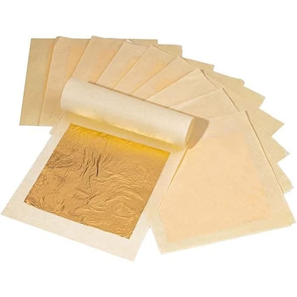 MARKETINGSTORE 24 karat guldblad på bas (förpackning med 200) 45 mm x 45 mm