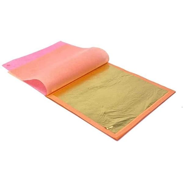 SIM GULD LEAF 25 imiterade guldblad 2,5 (24 karat guld) 14 x 14cm