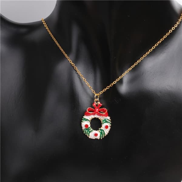 Halsband Jul, emaljerad Krans med rosett
