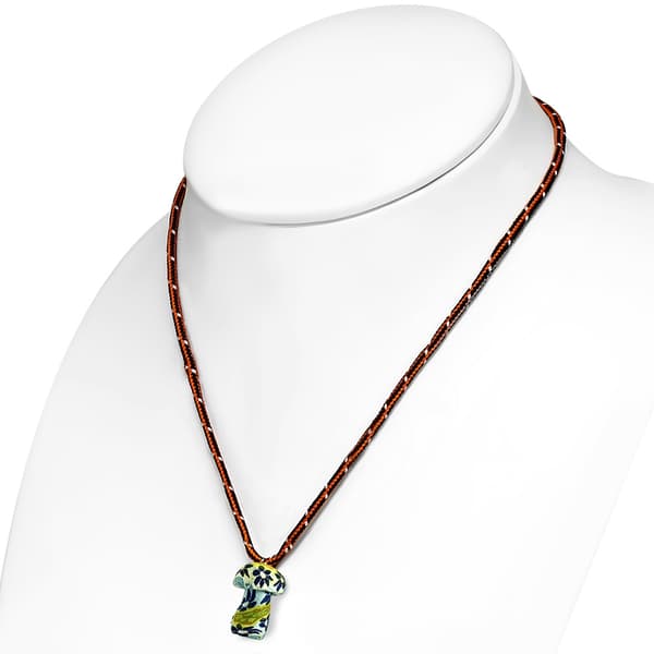 Halsband med Färgglad Champinjon/Svamp - Fimo/ Polymer