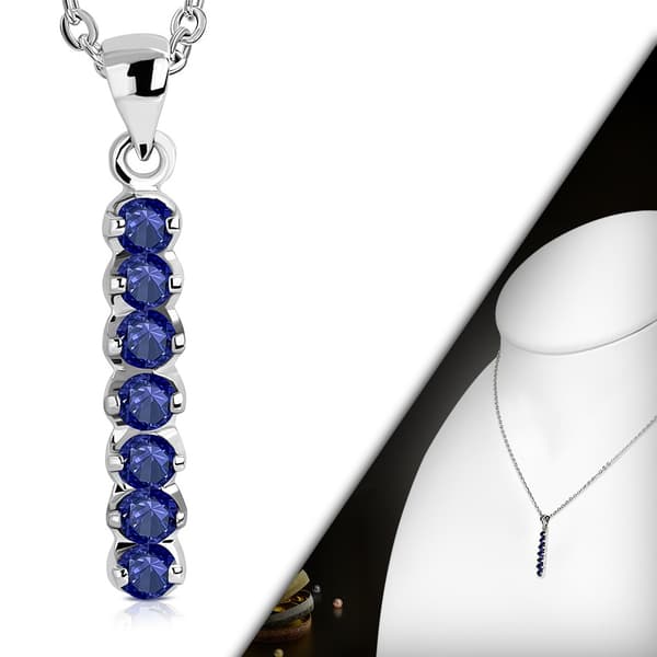 Halsband hänge med capriblå Cubic Zirkonia