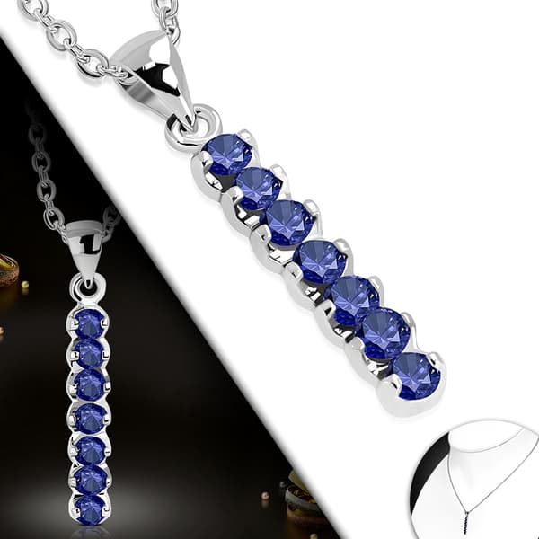 Halsband hänge med capriblå Cubic Zirkonia