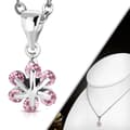 Miniatyrbild 3 av 3: Halsband Blomma med rosa Cubic Zirkonia
